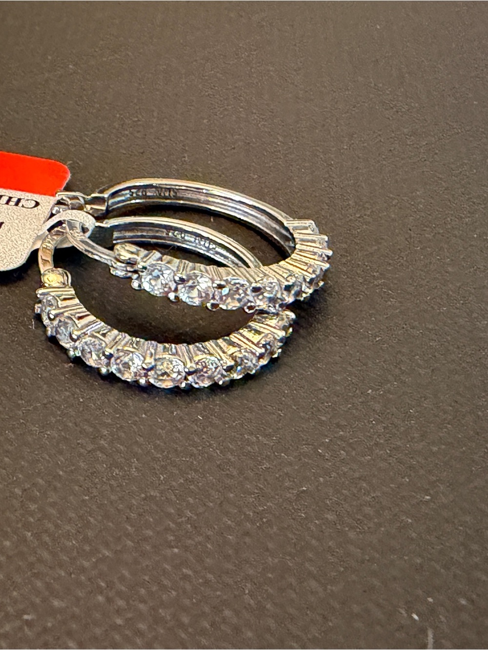 Sterling Silver Lab Created White Sapphire Hoop Earrings NWT $74.98